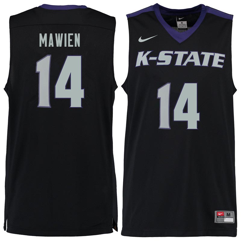 Men #14 Makol Mawien Kansas State Wildcats College Basketball Jerseys Sale-Black